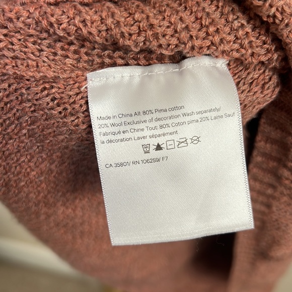 Lululemon Knit Blend Textured Pullover - Dusty Rose - Size 6 - Cotton & Wool - Picture 2 of 4